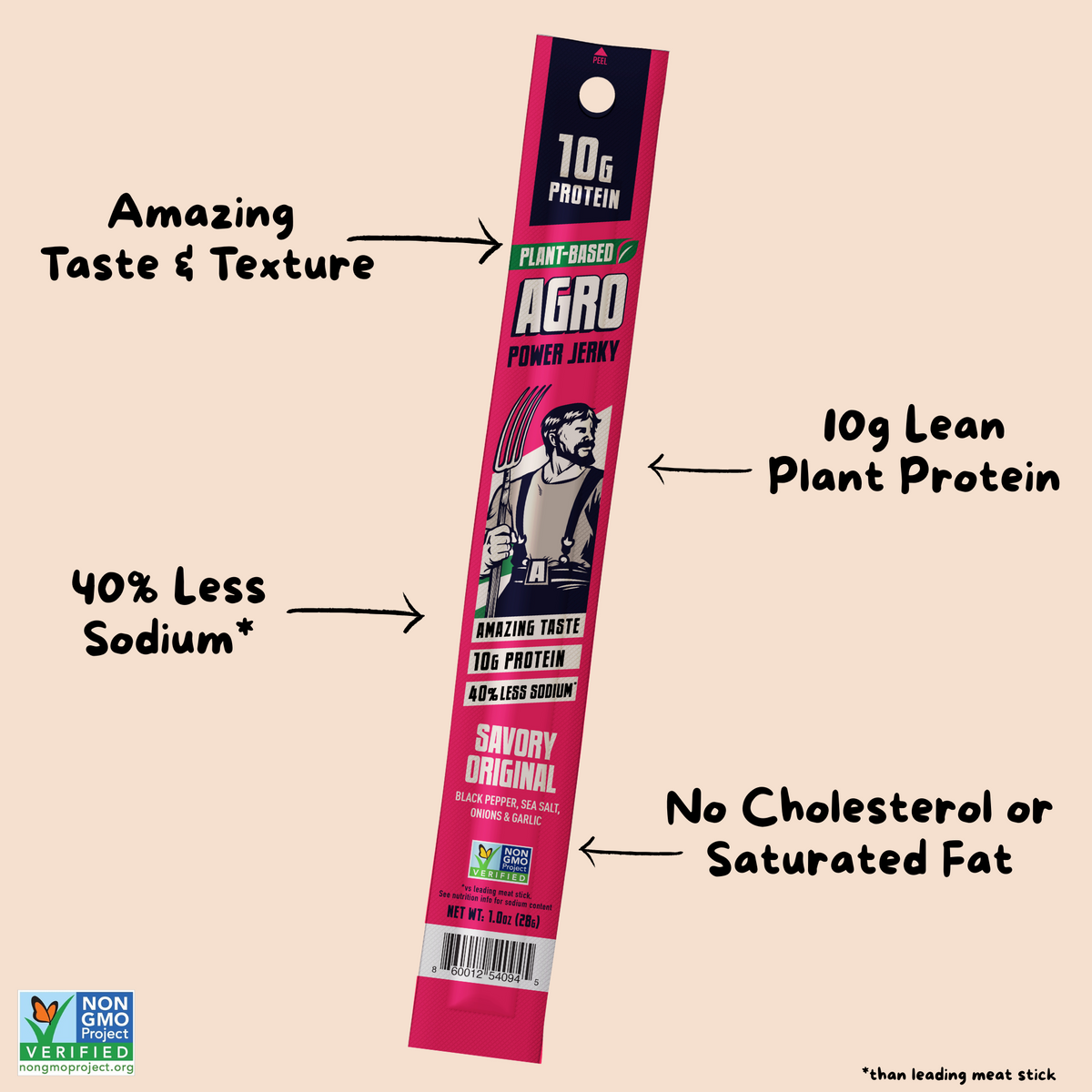 AGRO POWER Sticks: Amazing Taste, 10g lean plant-based protein per ...